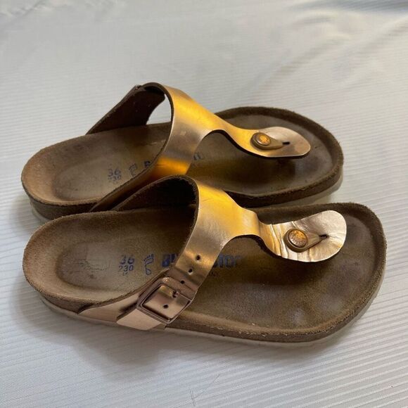 Birkenstock Gizeh Metallic Copper Sandals Size 36 US 5-5.5 - Picture 3 of 7